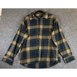 Eddie Bauer Button-Up Plaid Flannel Shirt Men XXL 100% Cotton